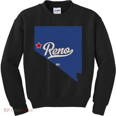 Reno Nevada NV Map Kids Sweatshirt
