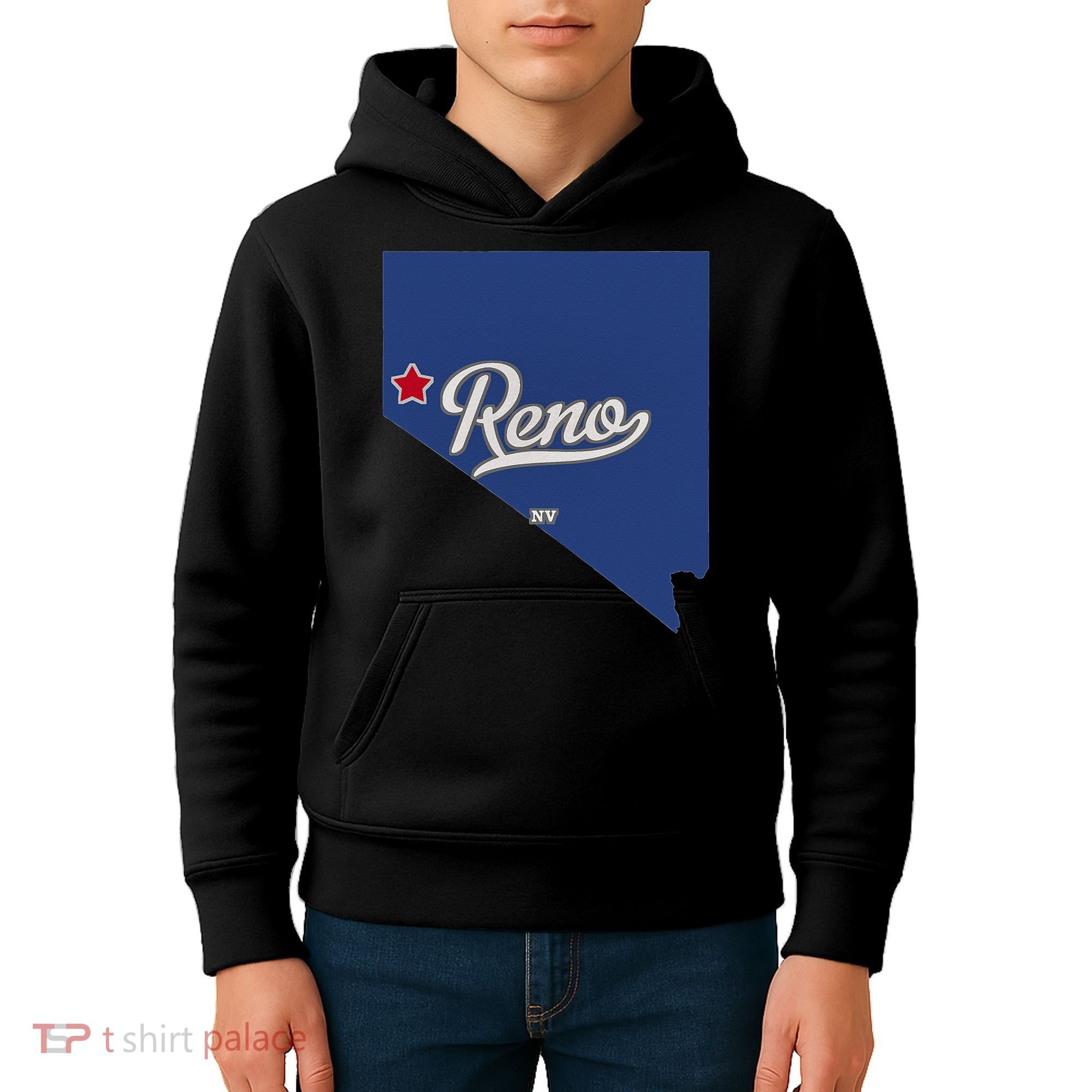 Reno Nevada NV Map Kids Hoodie