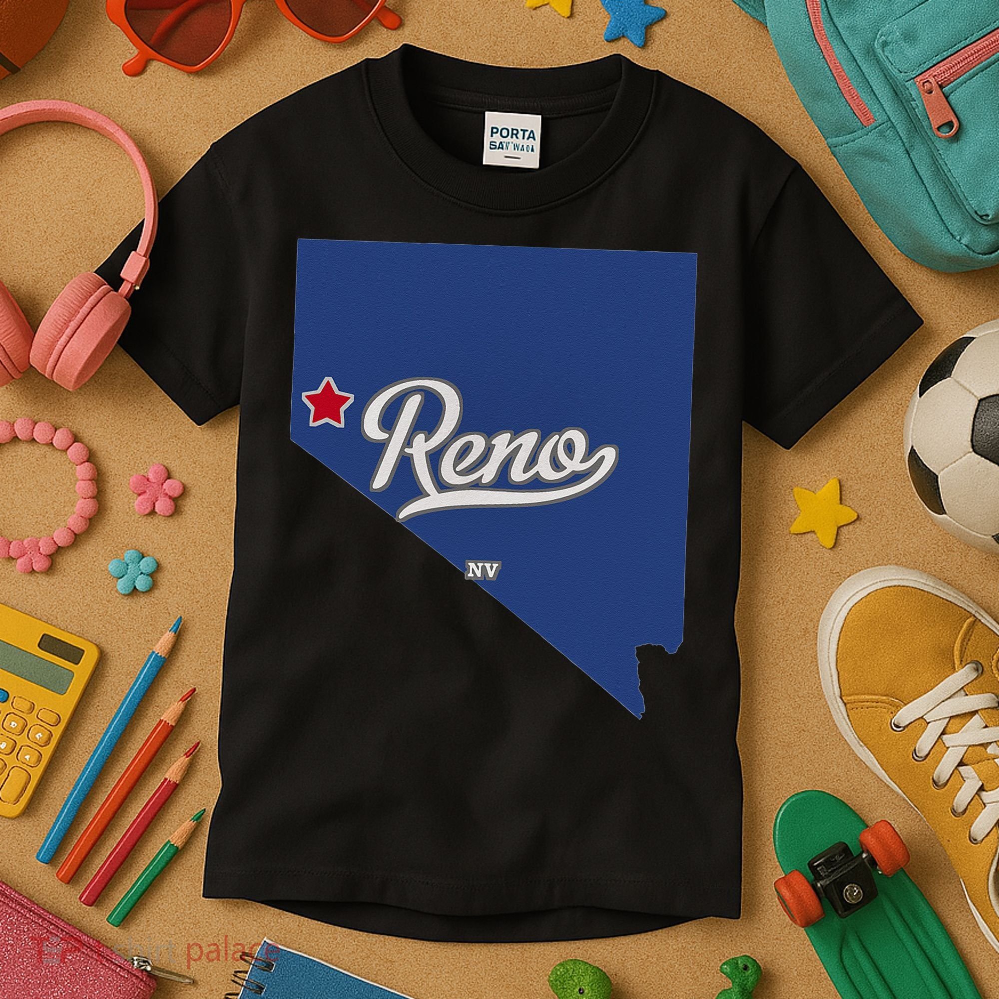 Reno Nevada NV Map Kids T-Shirt