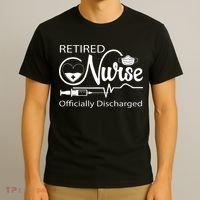 Retired Nurse Officially Discharged Retirement Party Gift T-Shirt thumb 3