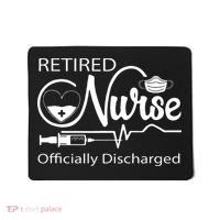 Retired Nurse Officially Discharged Retirement Party Gift Mousepad thumb 0