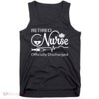 Retired Nurse Officially Discharged Retirement Party Gift Tank Top thumb 0