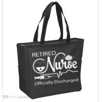 Retired Nurse Officially Discharged Retirement Party Gift Tote Bag thumb 2