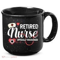 Retired Nurse Officially Discharged Retirement Party Gift 15oz Campfire Ceramic Mug thumb 0