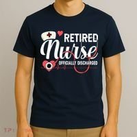Retired Nurse Officially Discharged Retirement Party Gift T-Shirt thumb 3