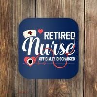 Retired Nurse Officially Discharged Retirement Party Gift Coaster thumb 0