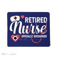 Retired Nurse Officially Discharged Retirement Party Gift Mousepad thumb 0