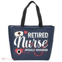 Retired Nurse Officially Discharged Retirement Party Gift Tote Bag thumb 0