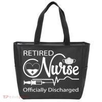 Retired Nurse Officially Discharged Retirement Party Gift Tote Bag thumb 0