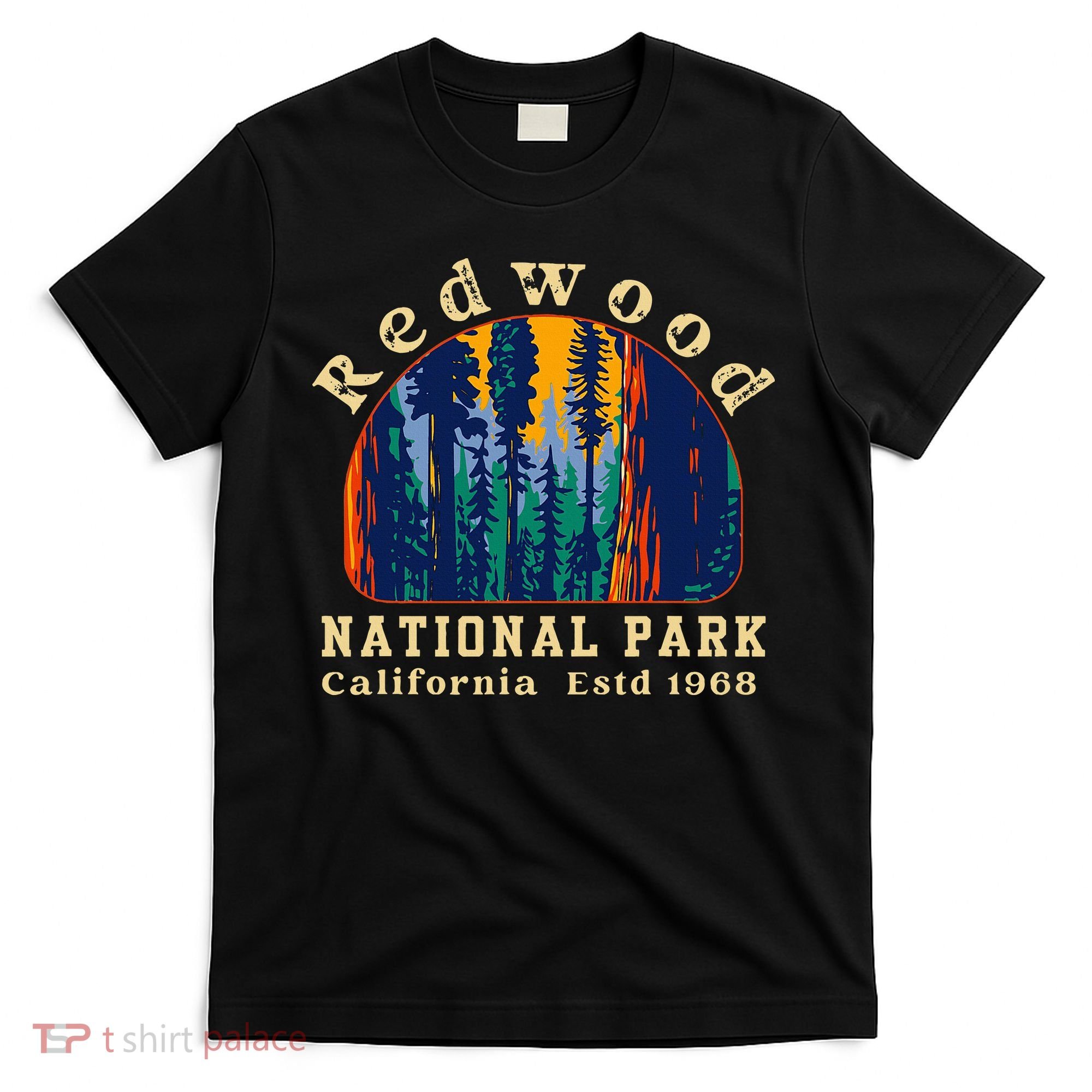 Redwood National Park California Retro Vintage Camping T-Shirt