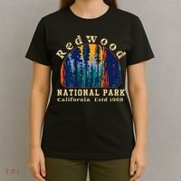 Redwood National Park California Retro Vintage Camping T-Shirt thumb 4