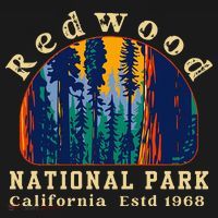 Redwood National Park California Retro Vintage Camping T-Shirt thumb 7
