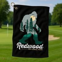 Redwood National Park Camping Bigfoot National Park Golf Towel thumb 1