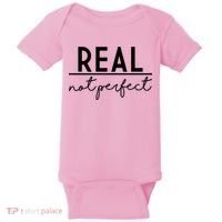 Real Not Perfect Positive Quote Baby Bodysuit thumb 0