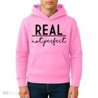 Real Not Perfect Positive Quote Kids Hoodie thumb 4
