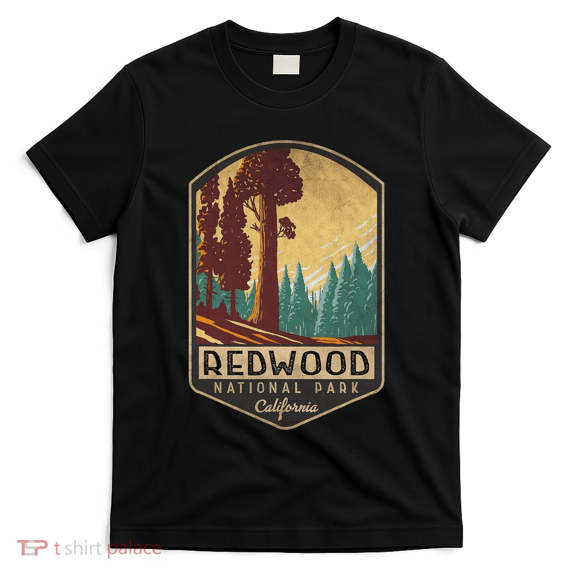 Redwood National Parks California Vintage Hiking Tree Nature T-Shirt