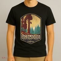 Redwood National Parks California Vintage Hiking Tree Nature T-Shirt thumb 3