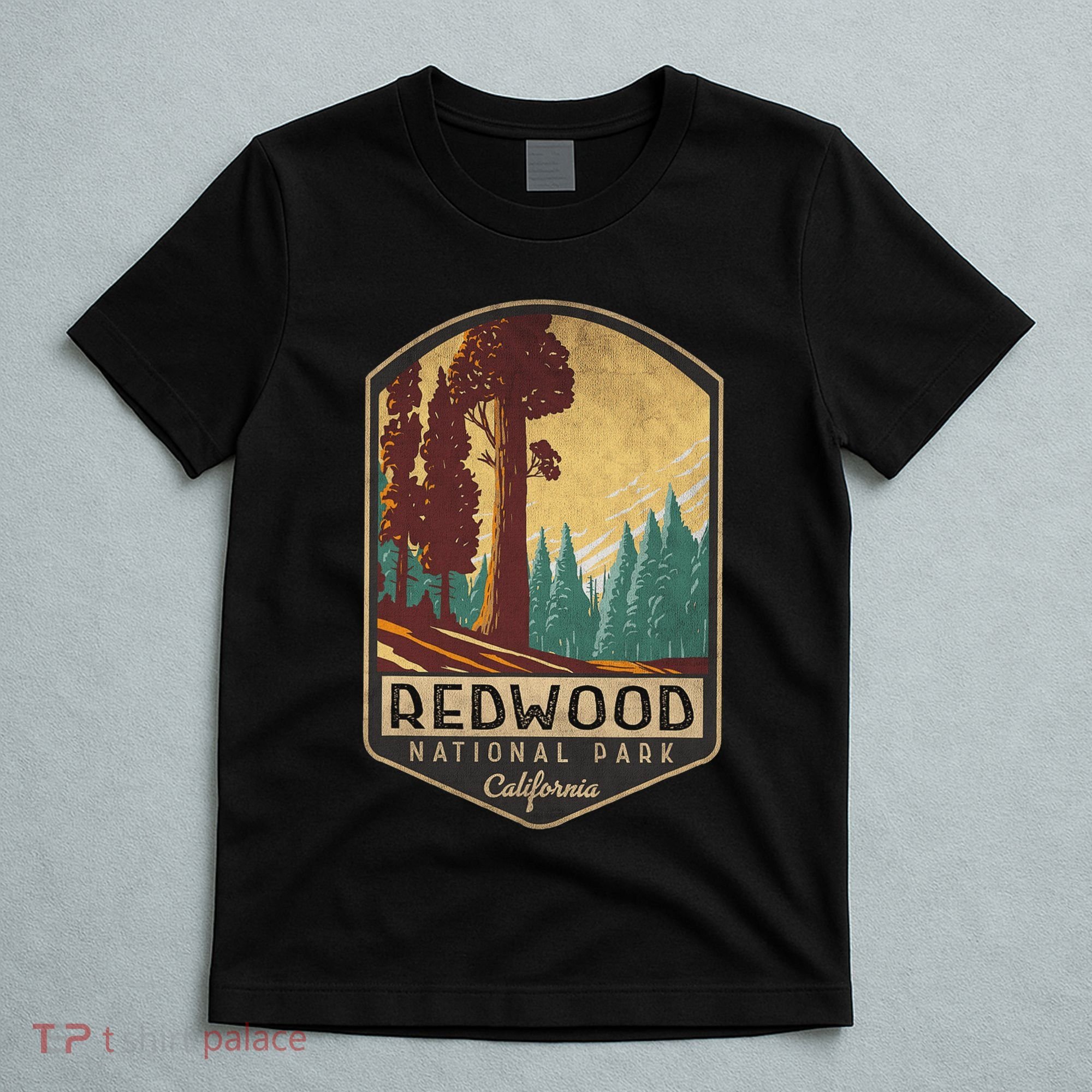 Redwood National Parks California Vintage Hiking Tree Nature T-Shirt