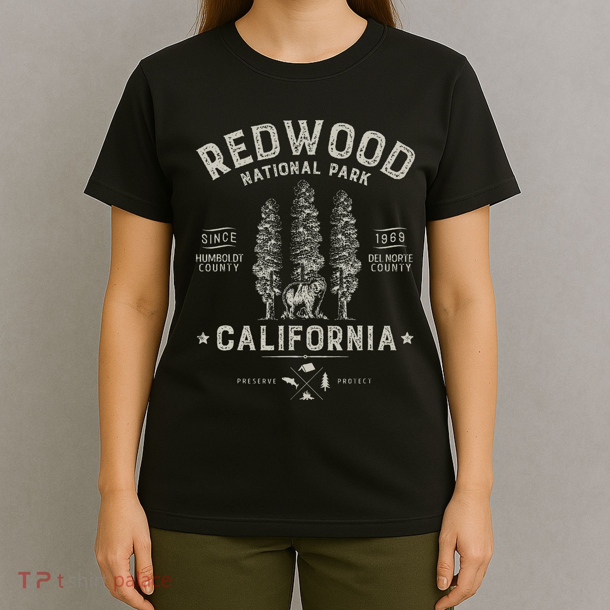 Redwood National Park Vintage California Bear Gifts T-Shirt