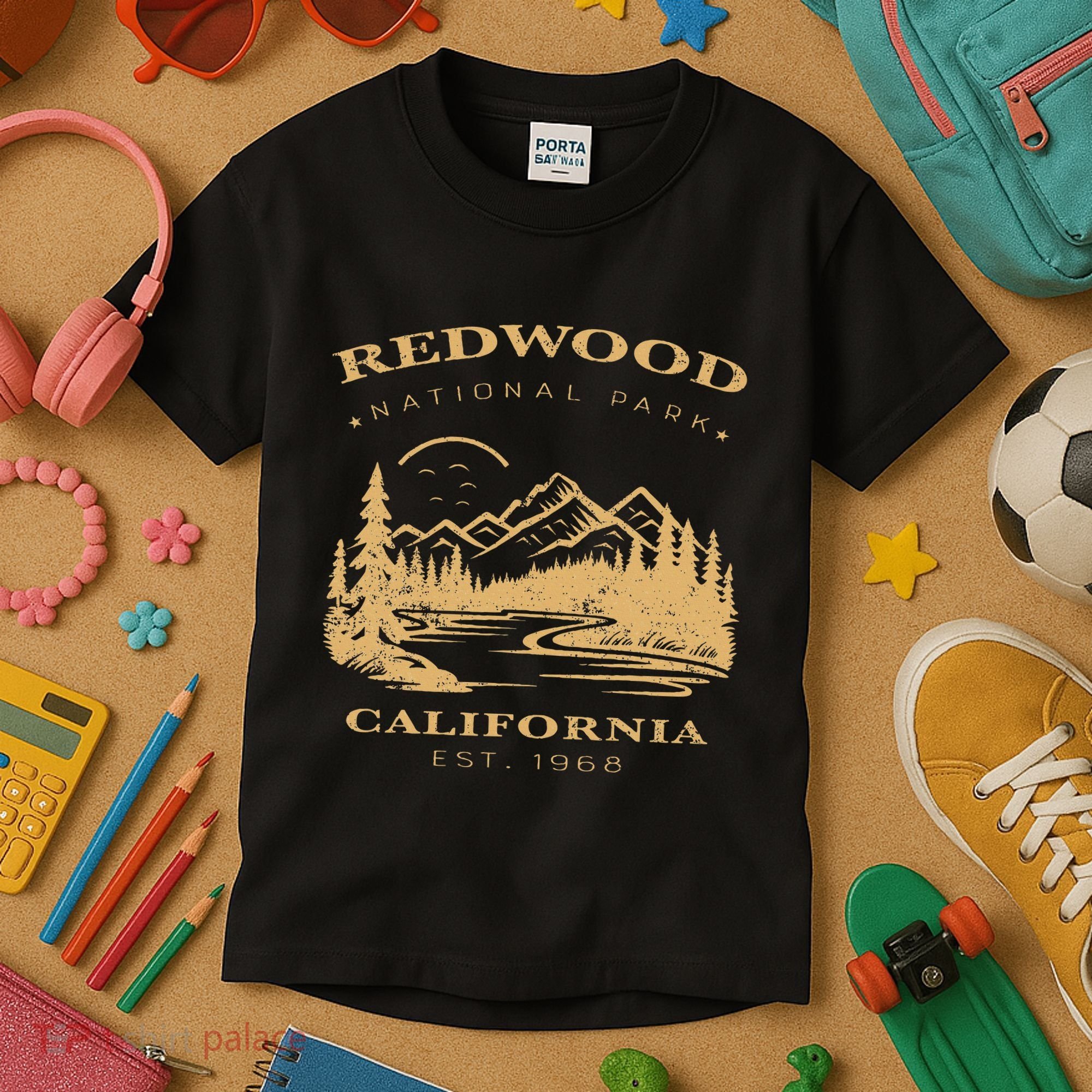 Redwood National Park Hiking Camping Kids T-Shirt