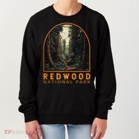 Redwood National Park Illustration Trail Emblem  Women's Sweatshirt thumb 0