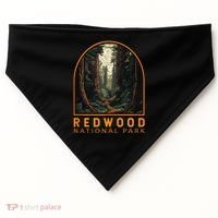 Redwood National Park Illustration Trail Emblem  USA-Made Doggie Bandana thumb 0