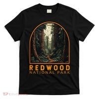 Redwood National Park Illustration Trail Emblem  T-Shirt thumb 0