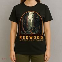 Redwood National Park Illustration Trail Emblem  T-Shirt thumb 4