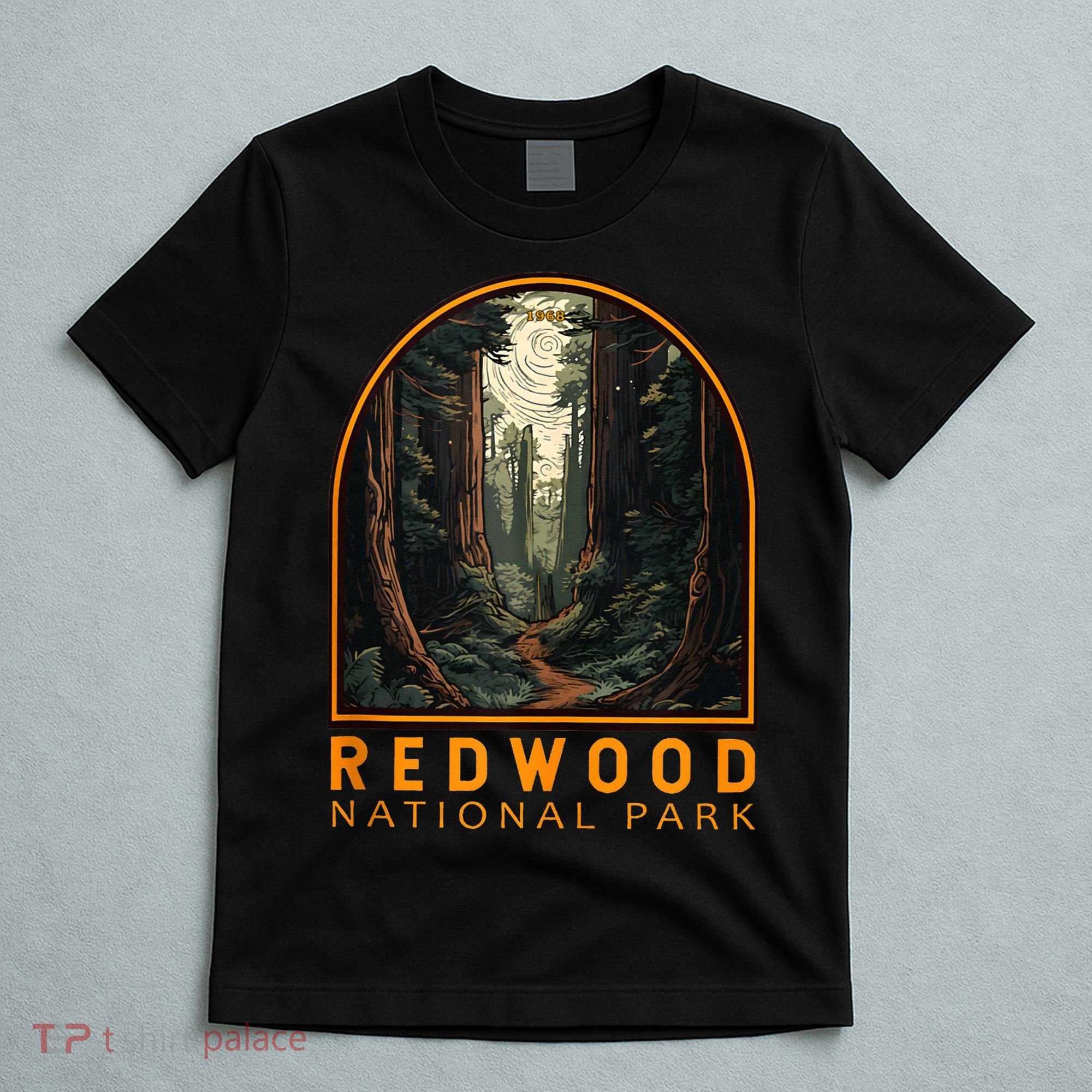 Redwood National Park Illustration Trail Emblem  T-Shirt
