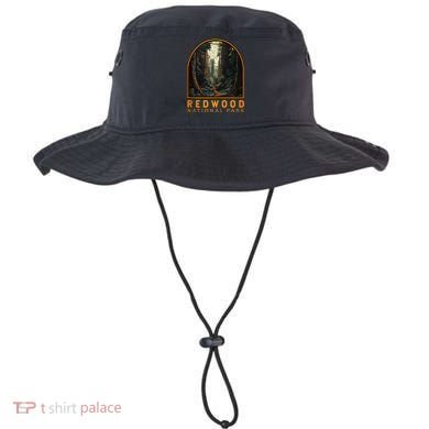 Redwood National Park Illustration Trail Emblem  Bucket Hat