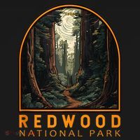 Redwood National Park Illustration Trail Emblem  Mousepad thumb 1