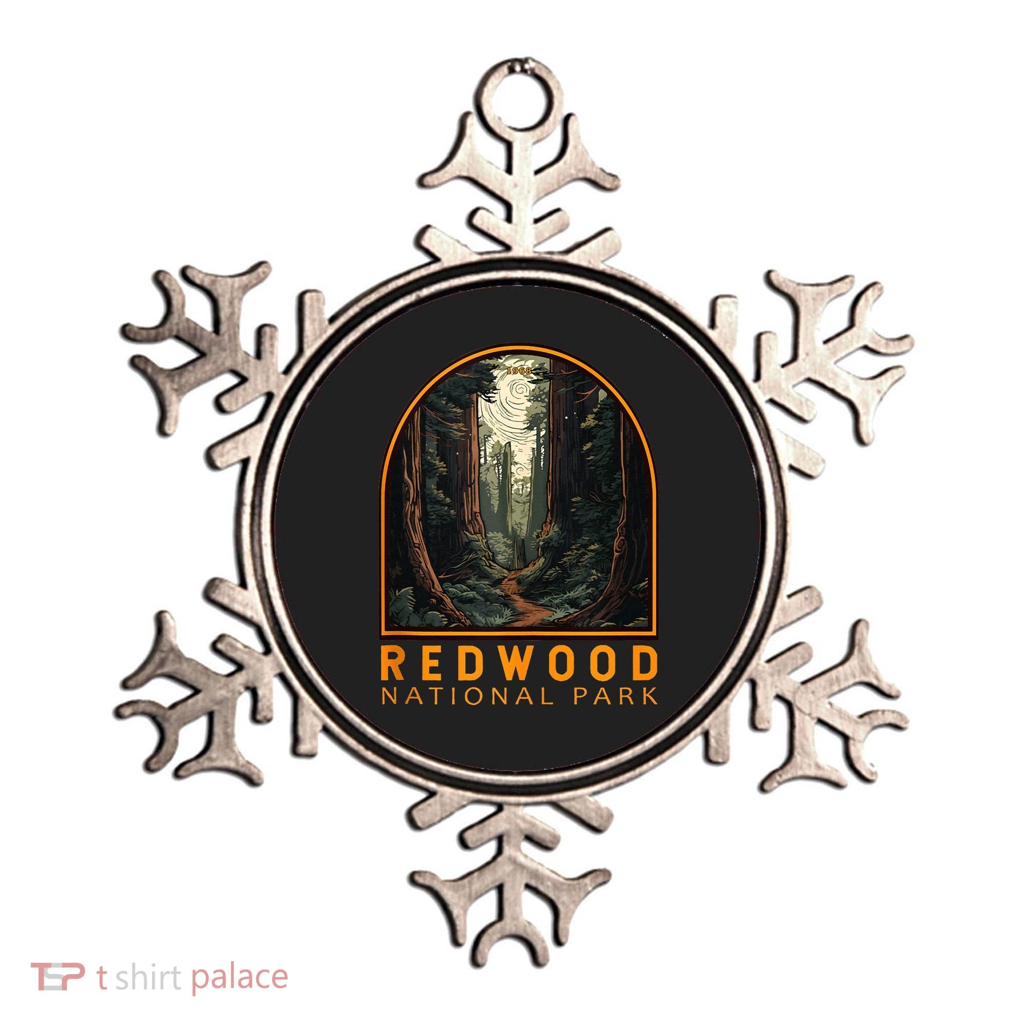 Redwood National Park Illustration Trail Emblem  Ornament
