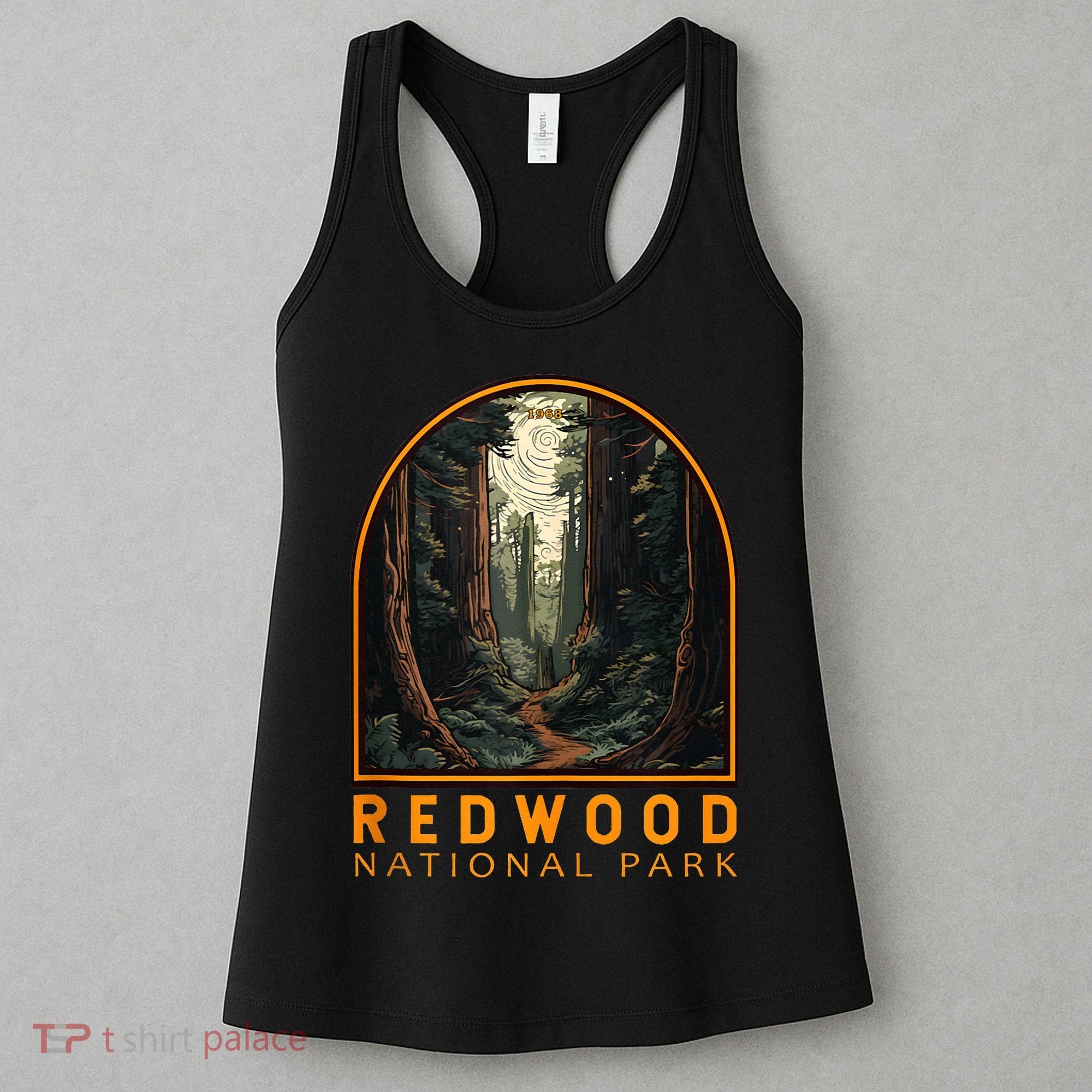 Redwood National Park Illustration Trail Emblem  Women's Tank Top