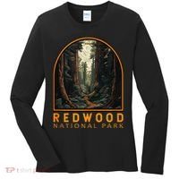 Redwood National Park Illustration Trail Emblem  Women's Long Sleeve Shirt thumb 0