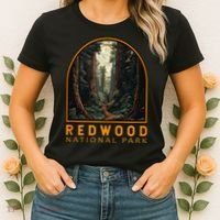 Redwood National Park Illustration Trail Emblem  Women's T-Shirt thumb 2