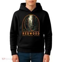 Redwood National Park Illustration Trail Emblem  Kids Hoodie thumb 4