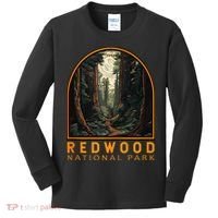 Redwood National Park Illustration Trail Emblem  Kids Long Sleeve Shirt thumb 0