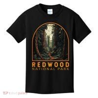 Redwood National Park Illustration Trail Emblem  Kids T-Shirt thumb 0