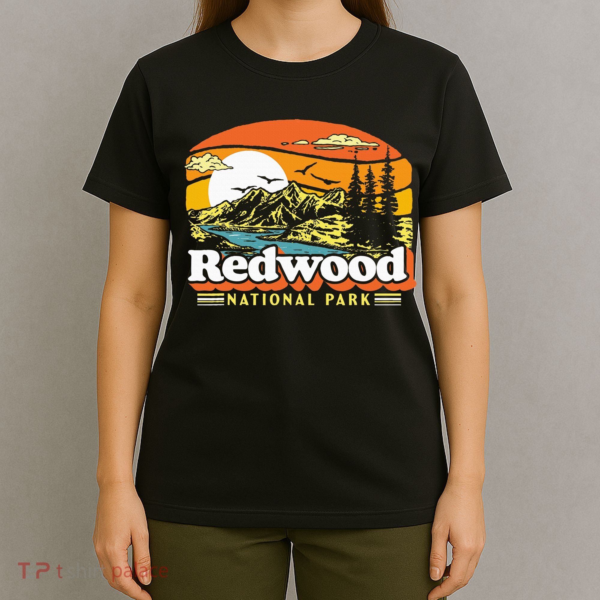 Redwood National Park Vintage 80s Retro California Mountains T-Shirt