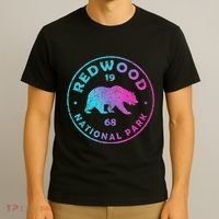 Redwood National Park Ca Colorful Tie Dye Bear T-Shirt thumb 3