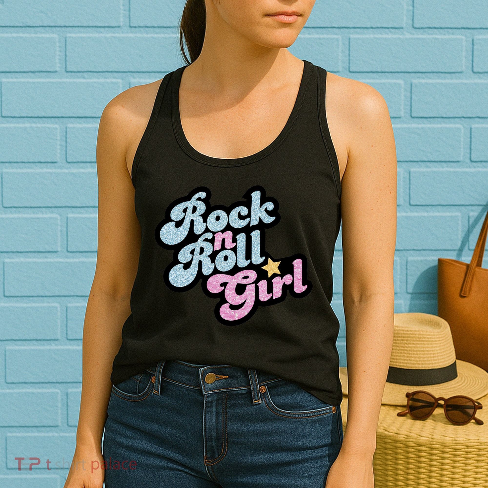 Rock N Roll Girl Cute Rockstar Concert Women's Tank Top