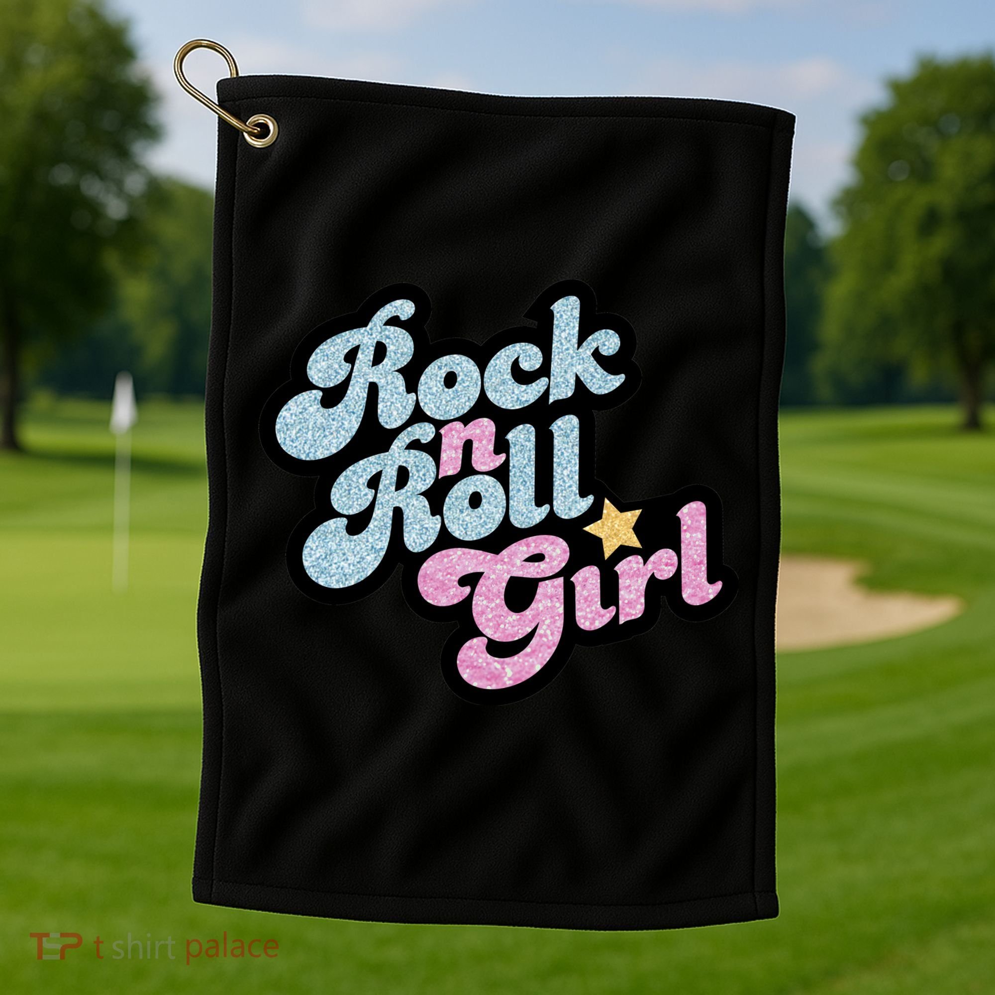 Rock N Roll Girl Cute Rockstar Concert Golf Towel