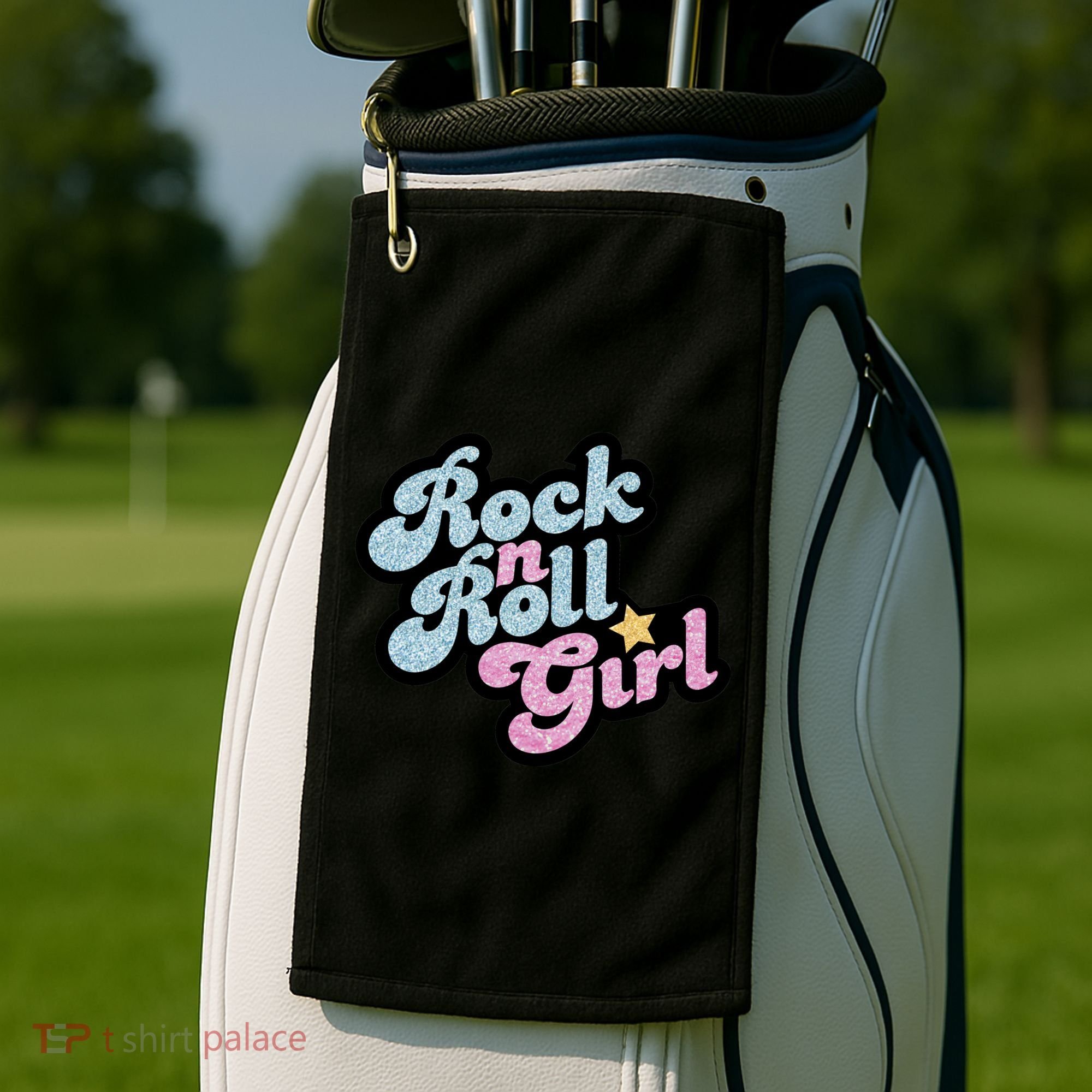 Rock N Roll Girl Cute Rockstar Concert Golf Towel