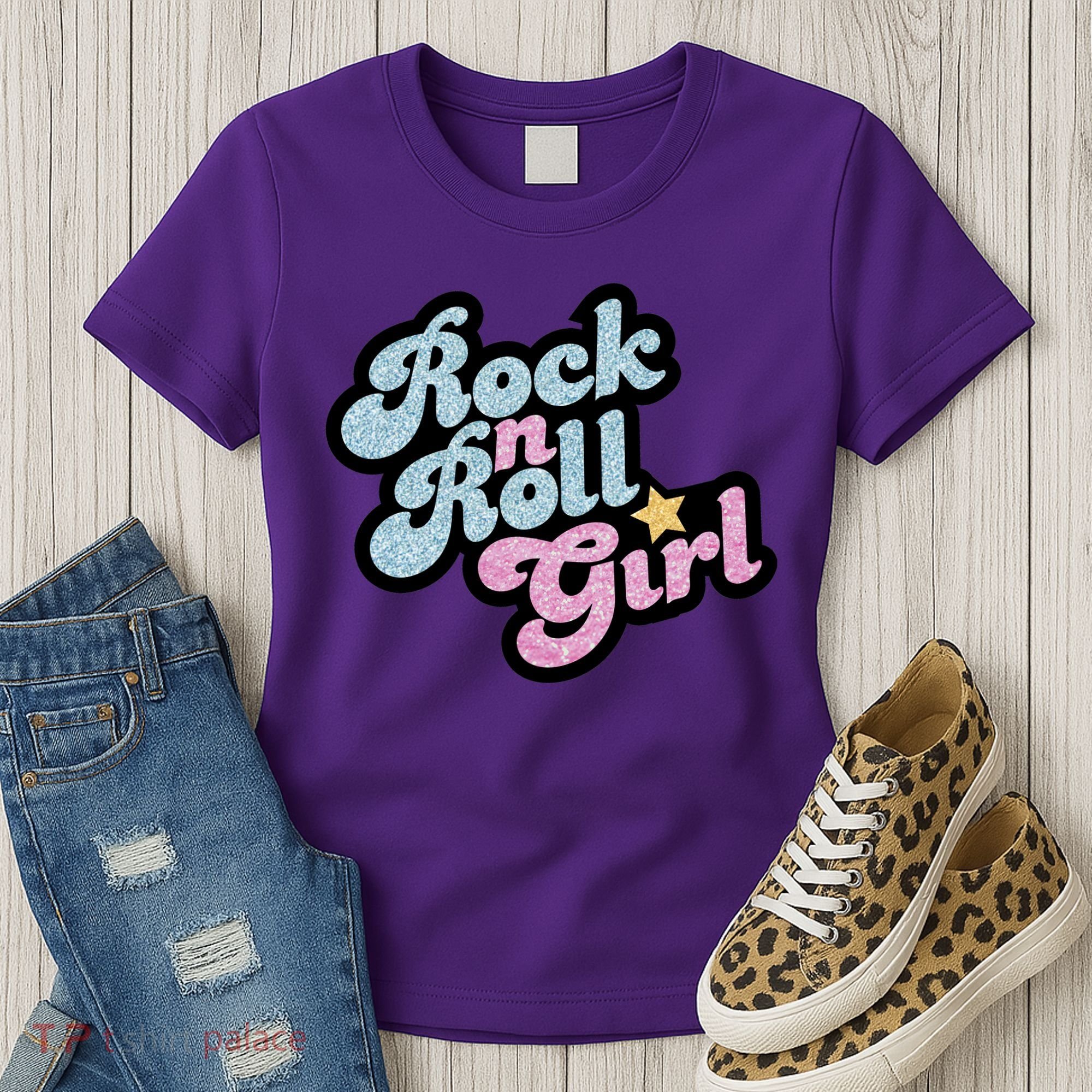 Rock N Roll Girl Cute Rockstar Concert Women's T-Shirt