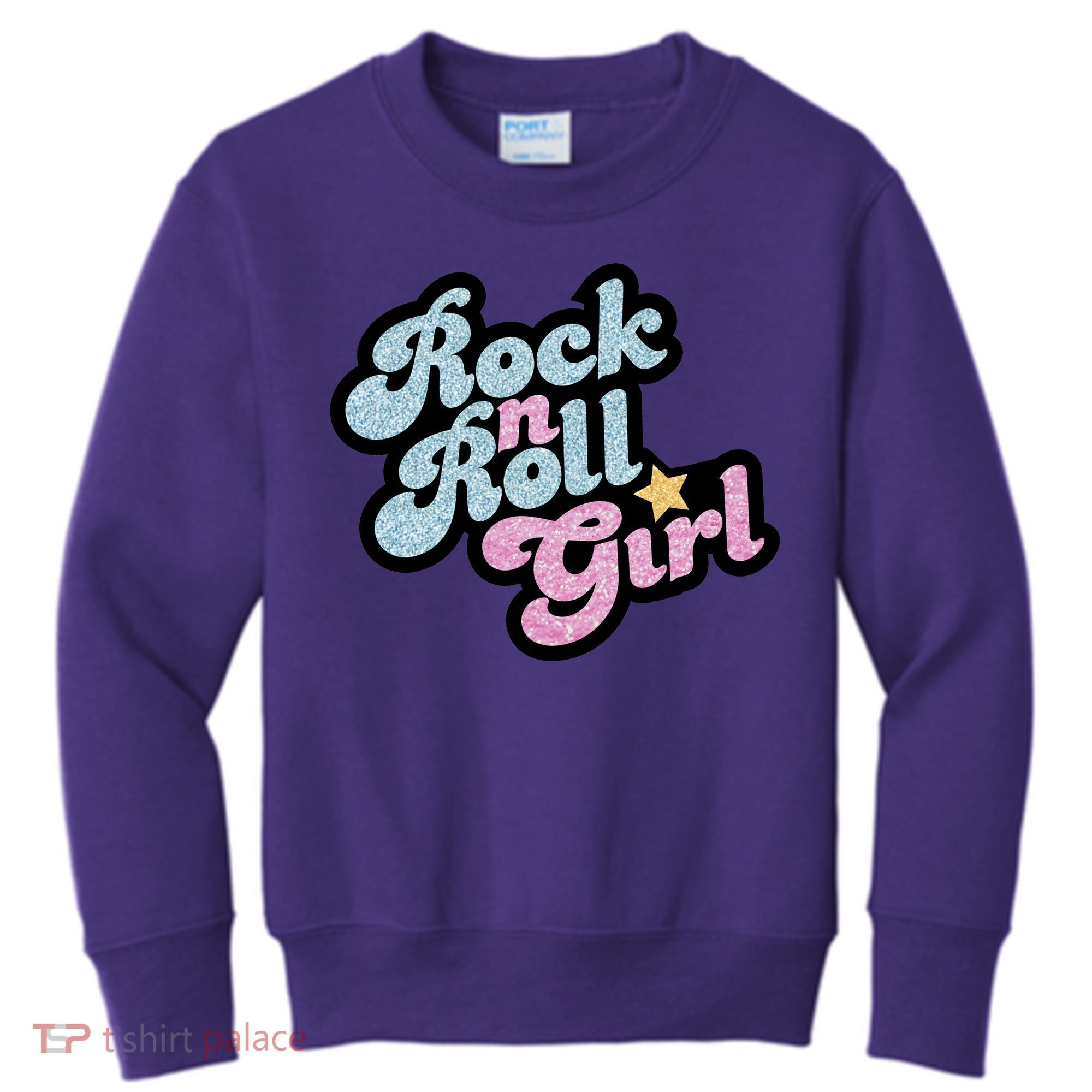 Rock N Roll Girl Cute Rockstar Concert Kids Sweatshirt