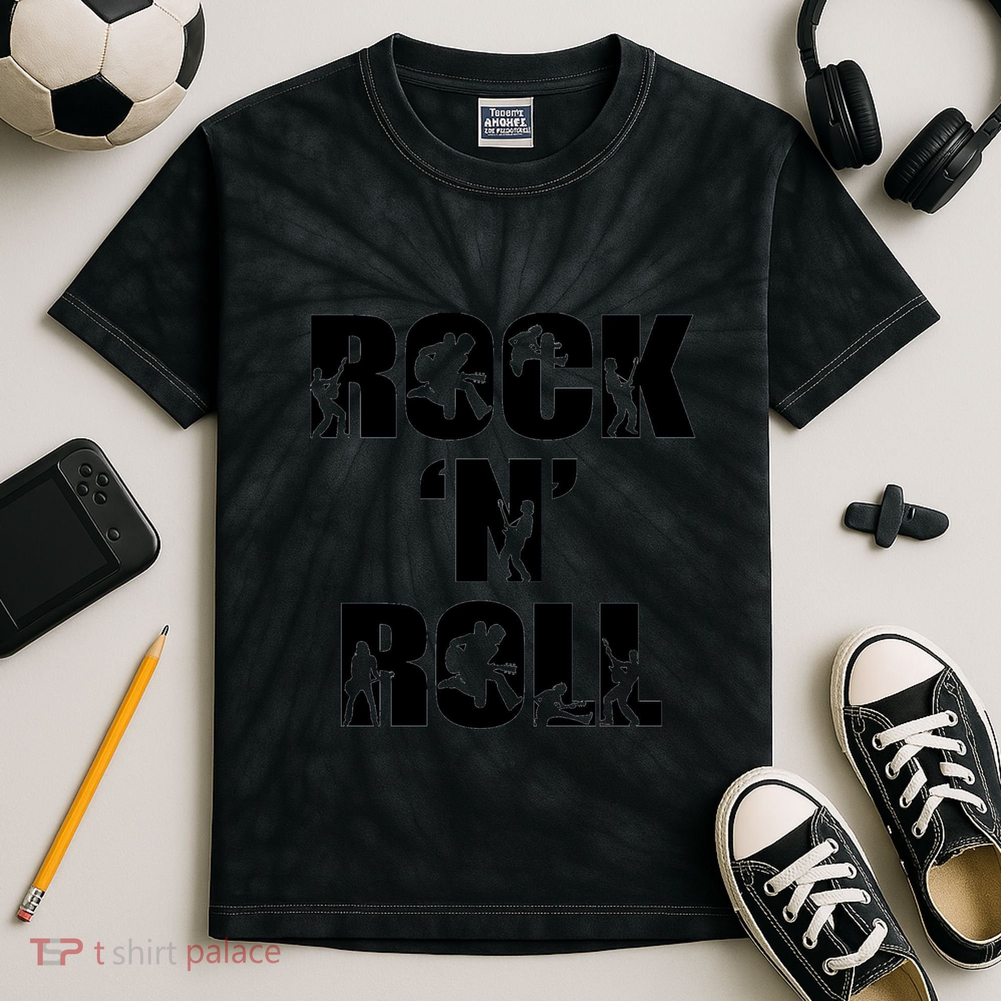 Rock N Roll Music Nothing But Rock & Roll 70S 80 90S Retro Kids Tie-Dye T-Shirt