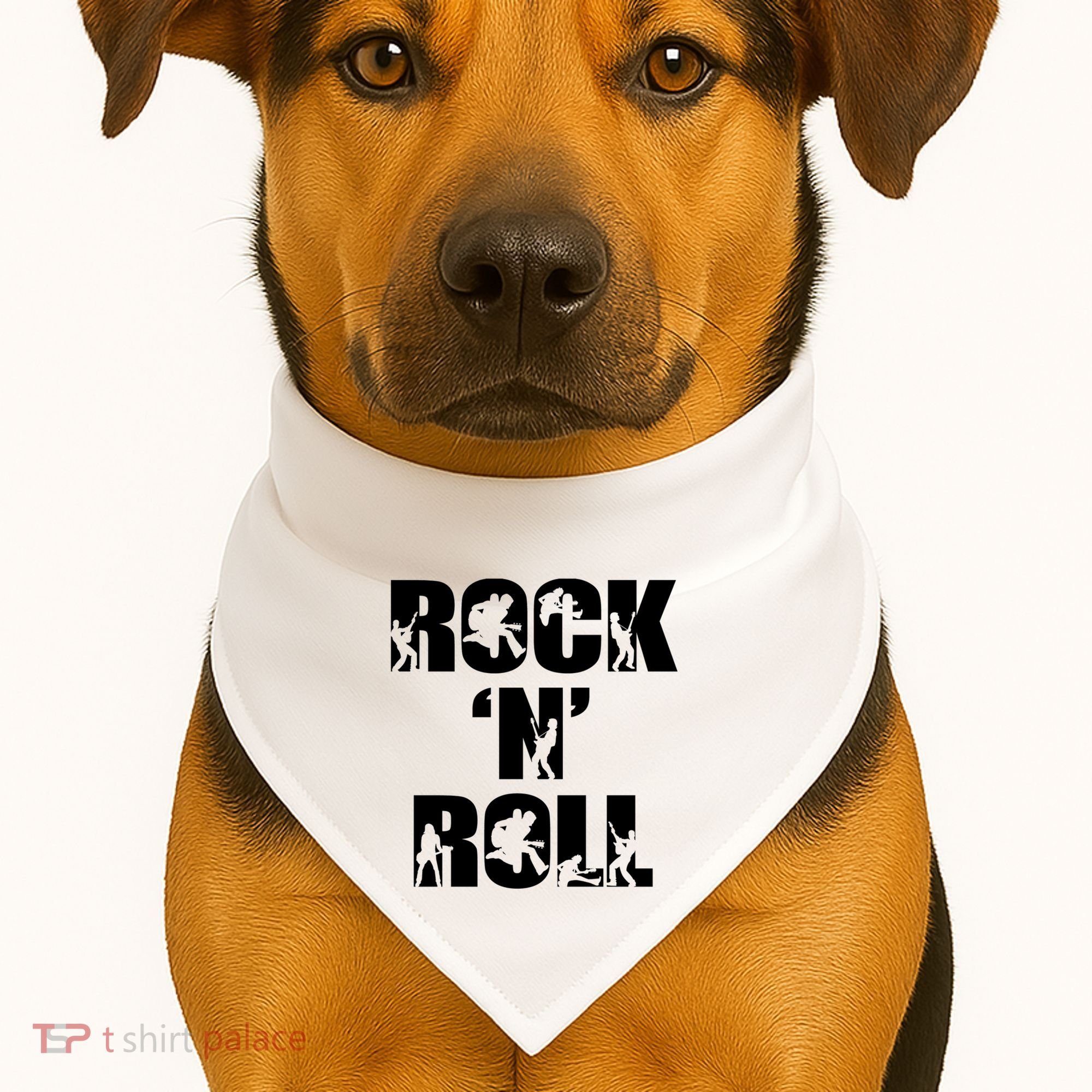 Rock N Roll Music Nothing But Rock & Roll 70S 80 90S Retro USA-Made Doggie Bandana