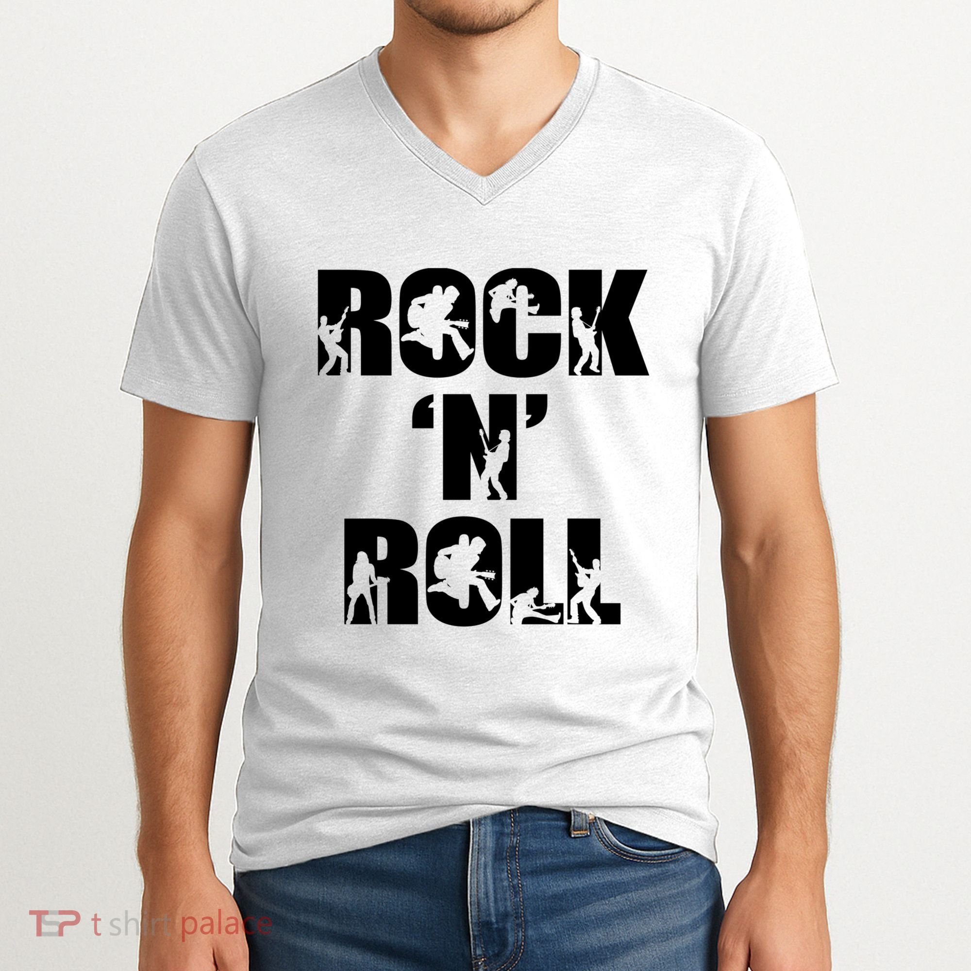 Rock N Roll Music Nothing But Rock & Roll 70S 80 90S Retro V-Neck T-Shirt