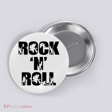 Rock N Roll Music Nothing But Rock & Roll 70S 80 90S Retro Button