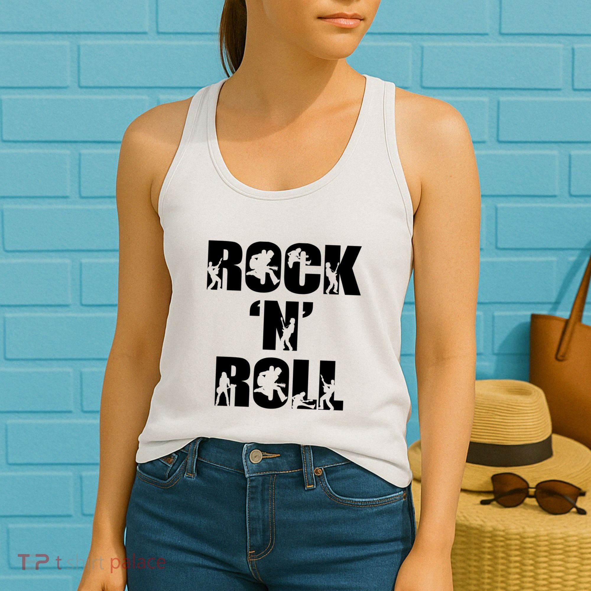 Rock N Roll Music Nothing But Rock & Roll 70S 80 90S Retro Women's Tank Top